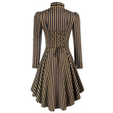 Women Medieval Pirate Victorian Retro Gothic Renaissance Cosplay Brown Dress Outfits Halloween Carnival Suit   